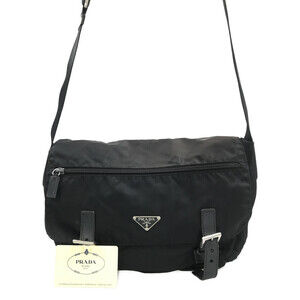 Prada Tessuto Crossbody messenger bag saffiano leather Black